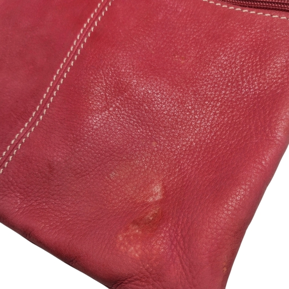 Vintage Fossil Sutter Soft Leather Crossbody Bag Adjustable Strap Purse Pink Sm - Picture 7 of 11